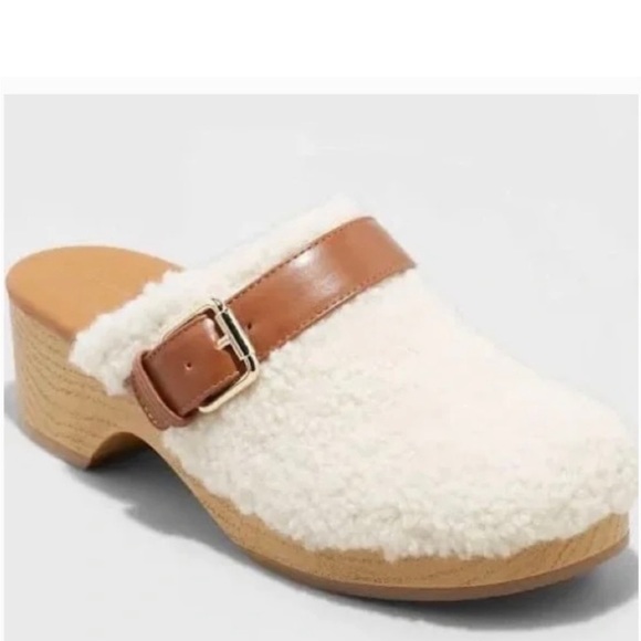 UNIVERSAL THREAD Indra heels sherpa clog mules with memory foam size-various - Picture 4 of 4
